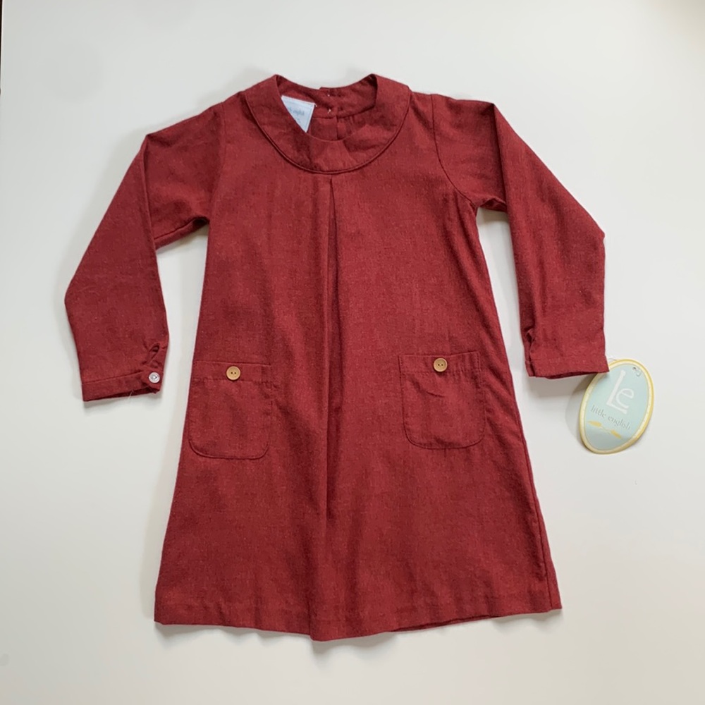 Little English Red Long Sleeve Dress
